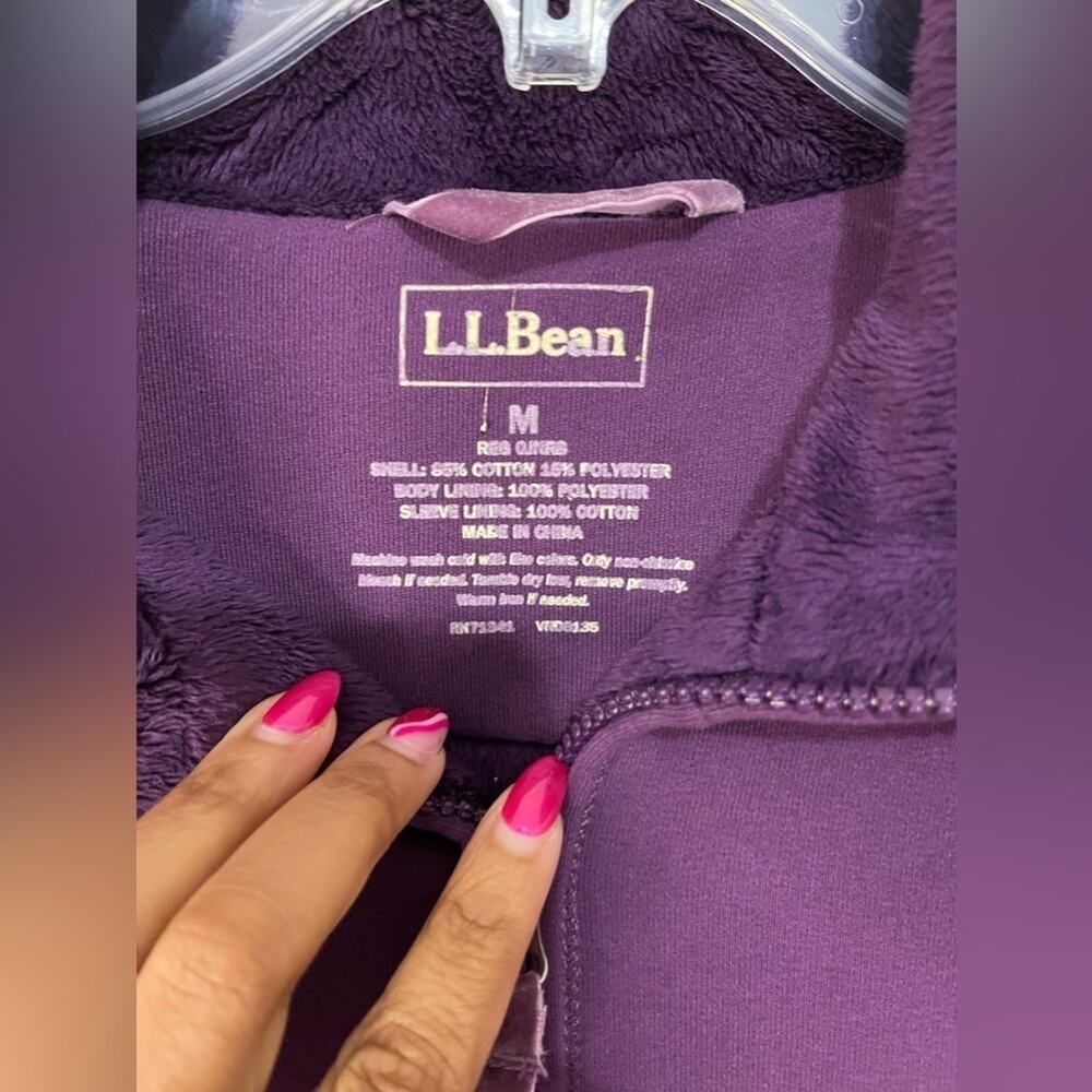 L.L. Bean Plush Lined Full Zip Purple Women's Medium Outdoor Jacket - Picture 5 of 6